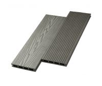 Террасная доска ДПК двусторонняя New 3D тиснение + вельвет Серый