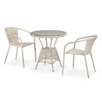 Комплект плетеной мебели из иск. ротанга T705ANT/Y137C-W85 Latte 2Pcs